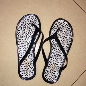 Cheetah print flip flops